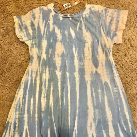 Rays Sun Tie-Dye V-Neck Women's Dress L New - Picture 11 of 12